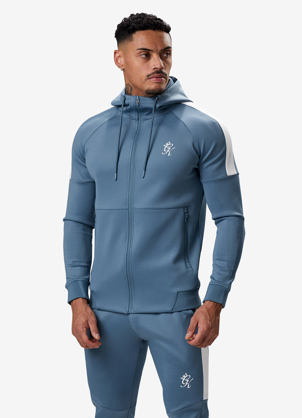 Gym King Core Plus Poly FZ Hood - Smoke Blue