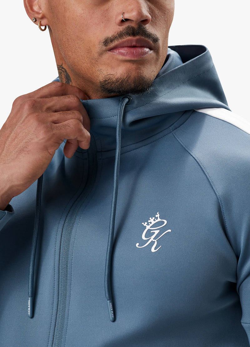 Gym King Core Plus Poly FZ Hood - Smoke Blue