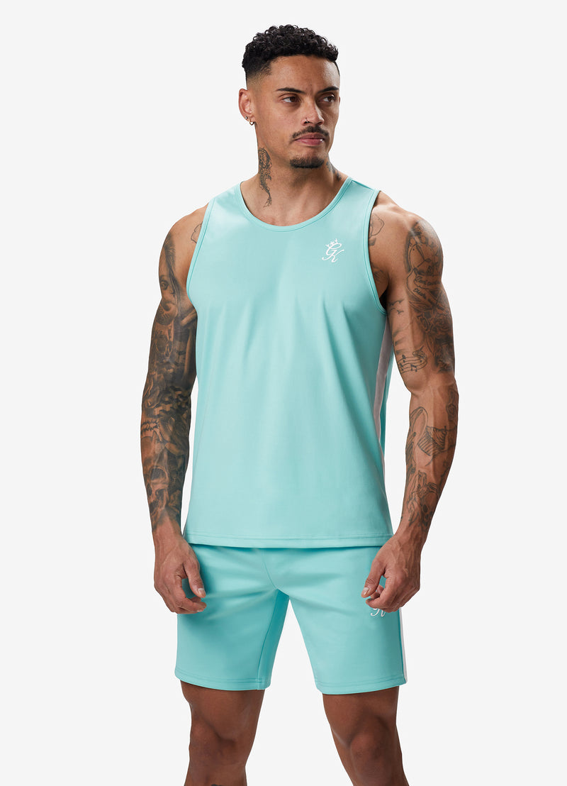 Gym King Core Plus Poly Vest - Aqua Blue