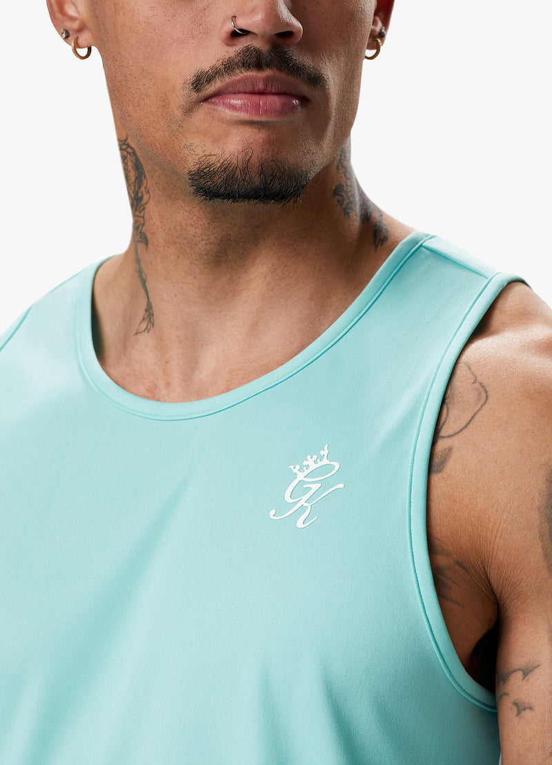 Gym King Core Plus Poly Vest - Aqua Blue