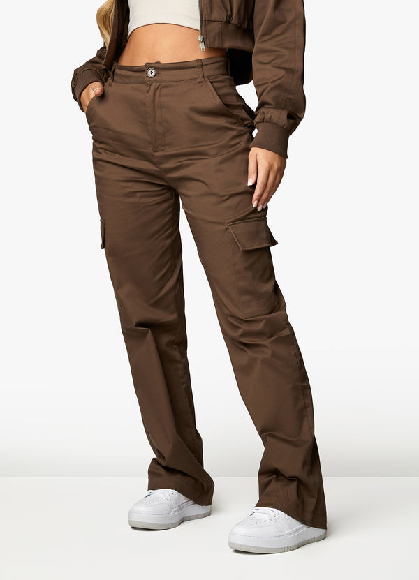 Gym King Woven Cargo Pant - Chocolate