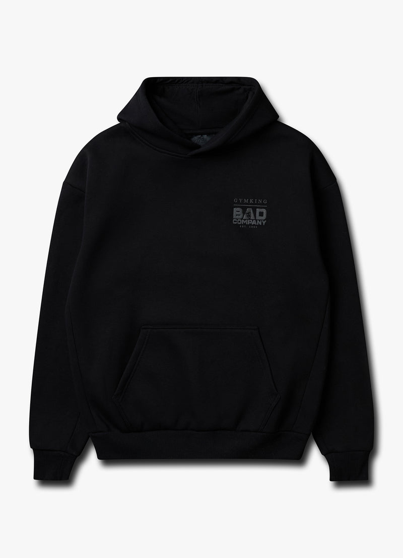 Gym King Bad Company Fleece Hood - Black/Black