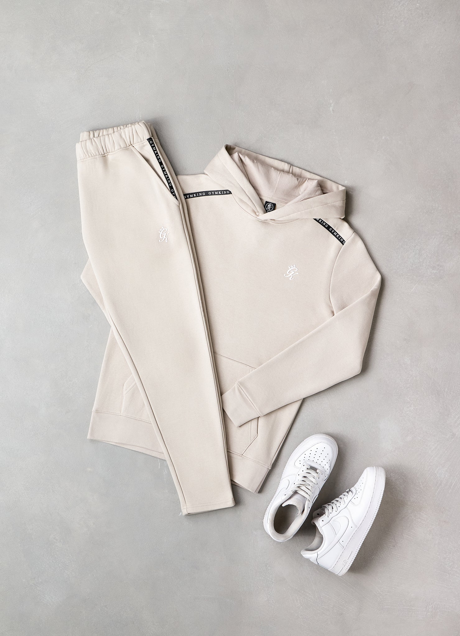 Gym King Taped Fleece Jogger - Light Stone