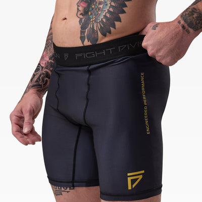 Gym King Sovereign Vale Tudo Compression Short - Black / Gold
