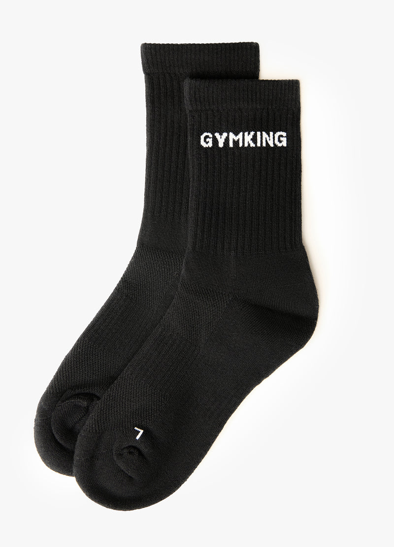 Gym King Linear Crew Sock (2pk) - Black