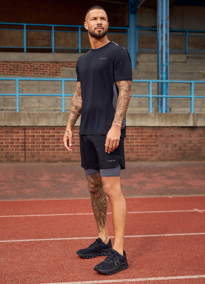 Gym King Progress Performance Tee - Black/Graphite