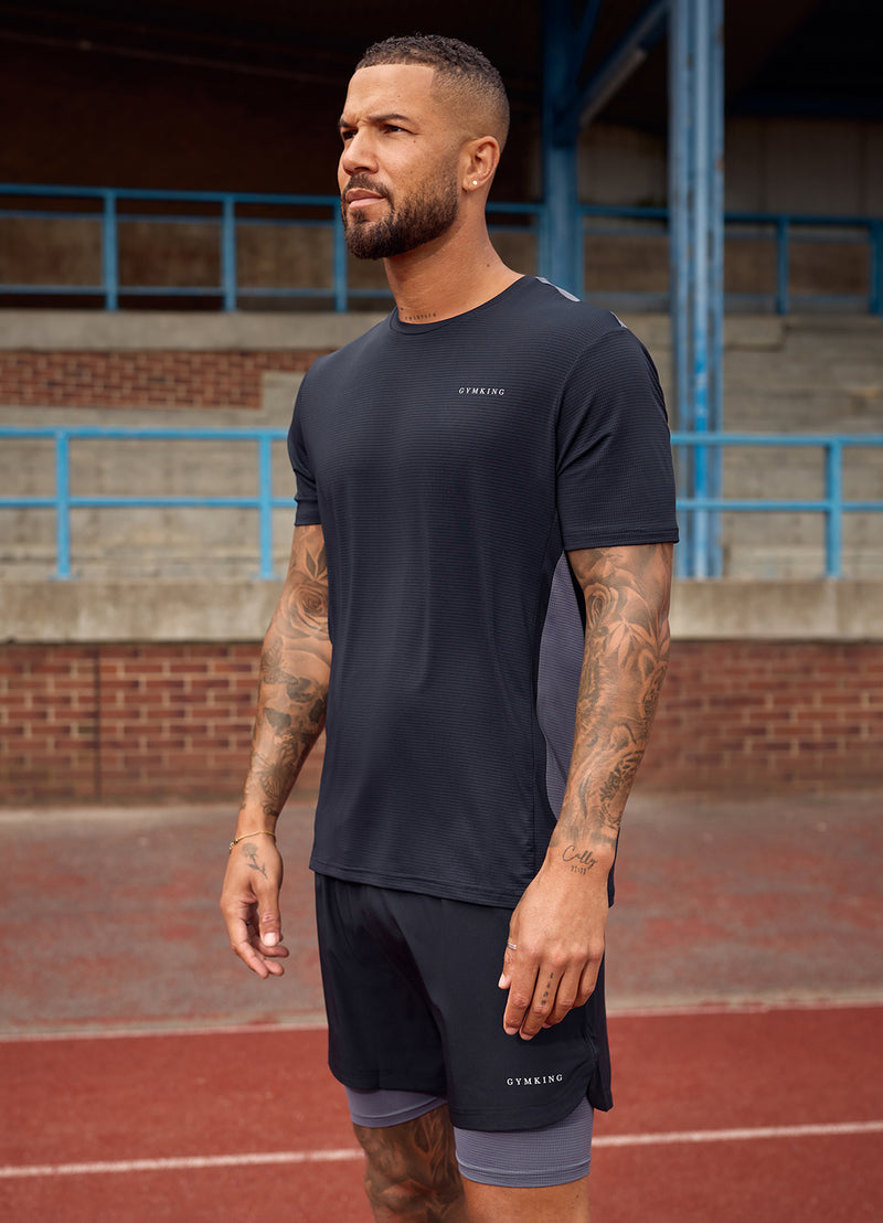 Gym King Progress Performance Tee - Black/Graphite