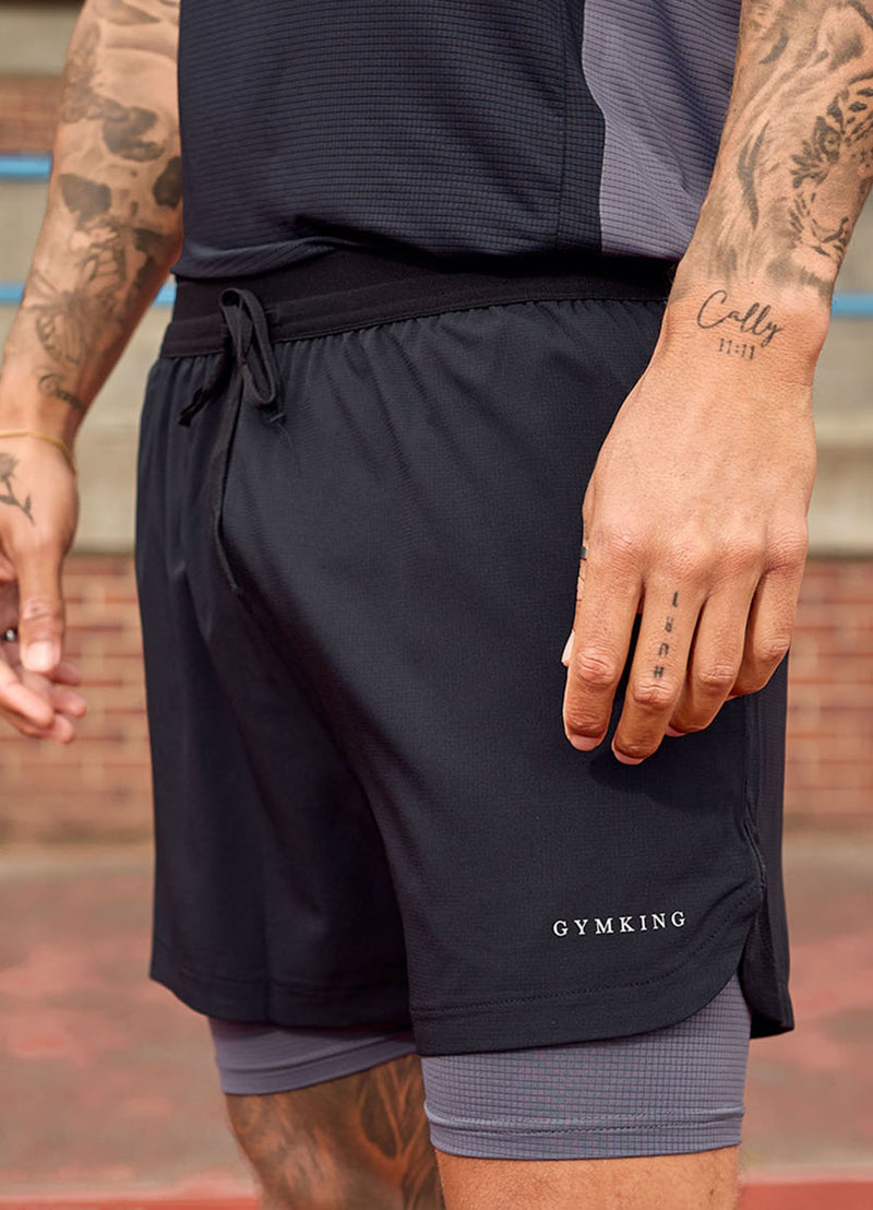 Gym King Progress 2-In-1 Short - Black/Graphite