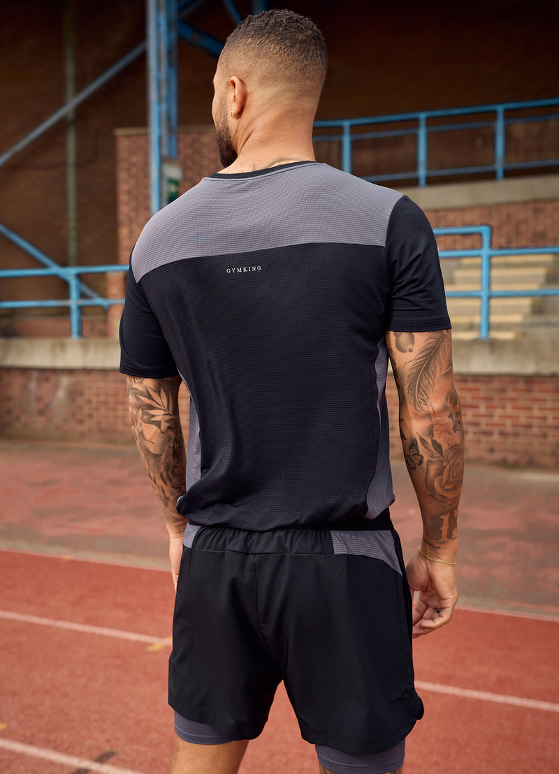 Gym King Progress Performance Tee - Black/Graphite