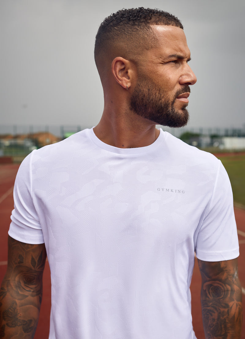 Gym King Progress Texture Tee - White