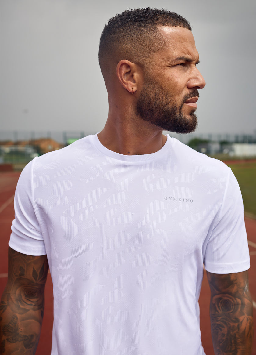 Gym King Progress Texture Tee - White