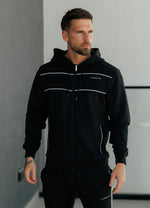 Gym King Core Piped Full Zip Hoodie - Black thumbnail