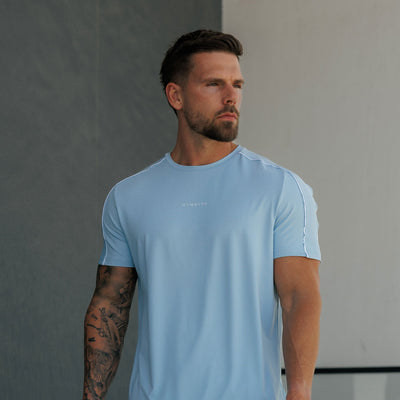Gym King Core Piped Tee - Fresh Blue
