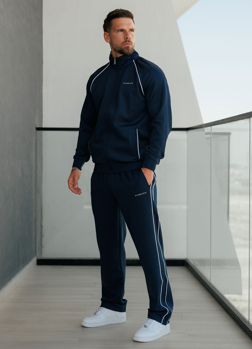 Gym King Core Piped Full Zip Tracksuit - Navy