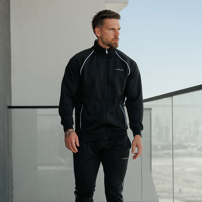 Gym King Core Piped Full Zip Tracksuit - Black