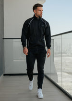 Gym King Core Piped Full Zip Tracksuit - Black thumbnail