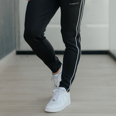 Gym King Core Piped Tapered Leg Jogger - Black