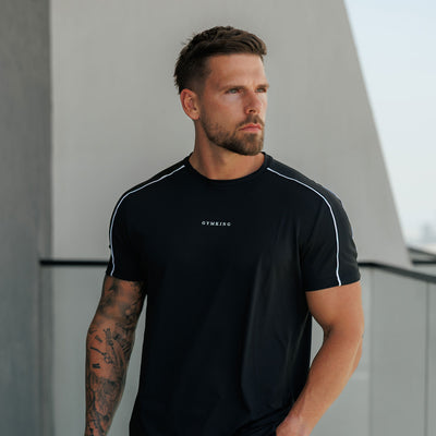 Gym King Core Piped Tee - Black