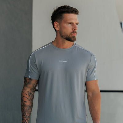 Gym King Core Piped Tee - Urban Grey