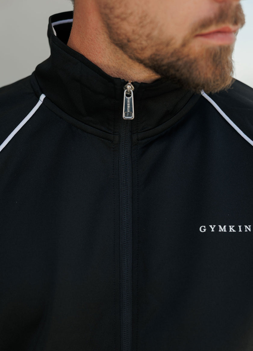 Gym King Core Piped Full Zip Funnel - Black