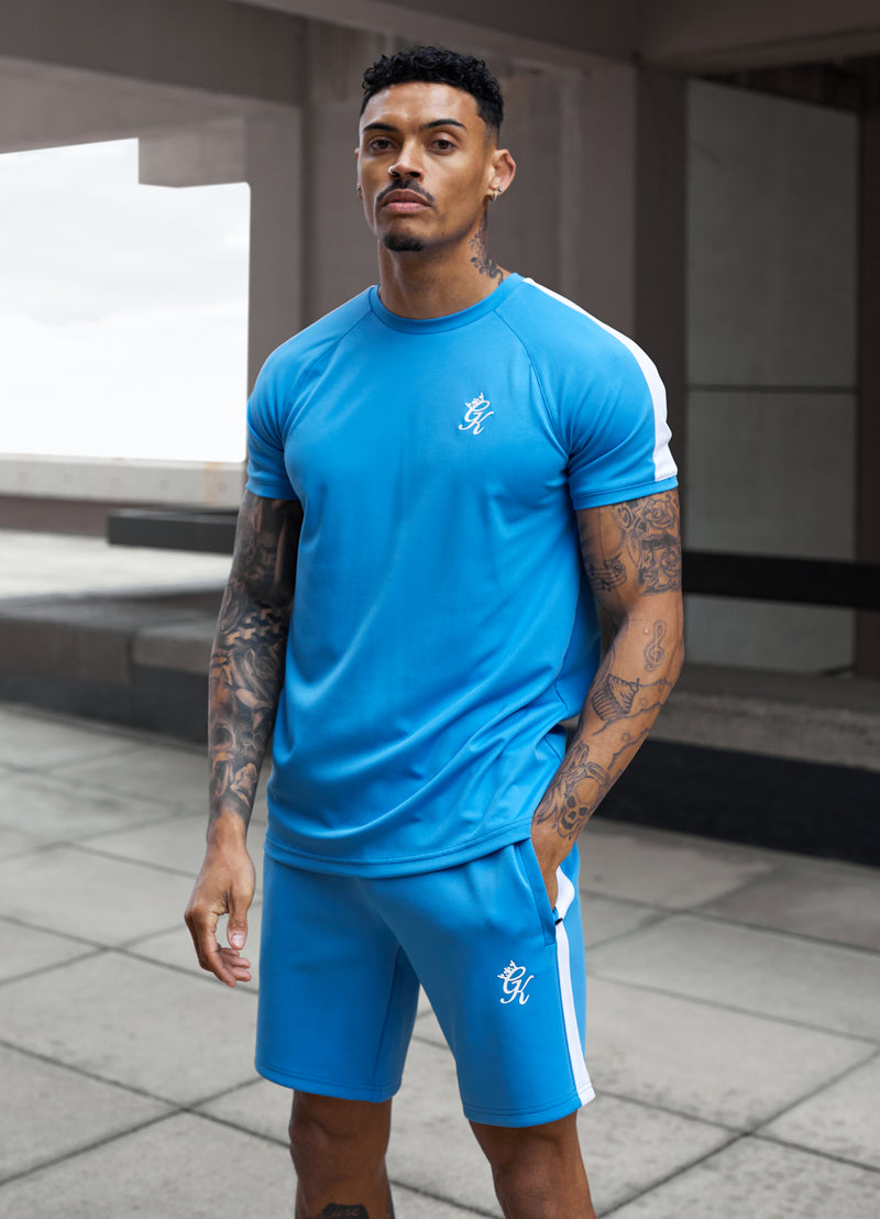 Gym King Core Plus Poly Tee - Azure Blue