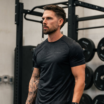 Gym King Debossed Pixel T-Shirt - Black