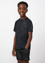 Gym King Older Kids Debossed Camo Tee - Black thumbnail
