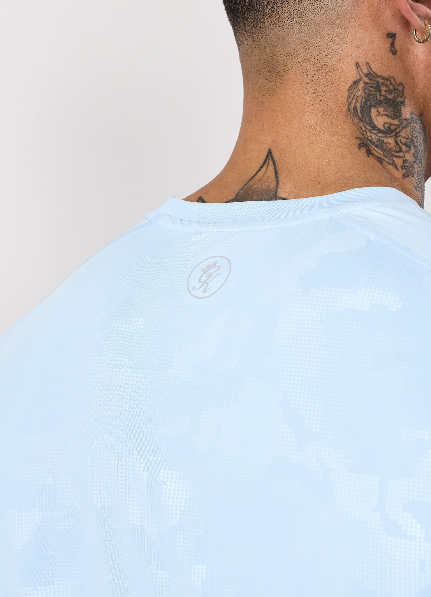 Gym King Debossed Camo Tee - Blue Haze