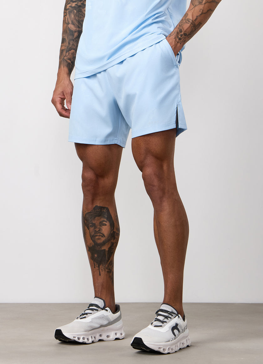 Gym King Debossed Camo Short - Blue Haze
