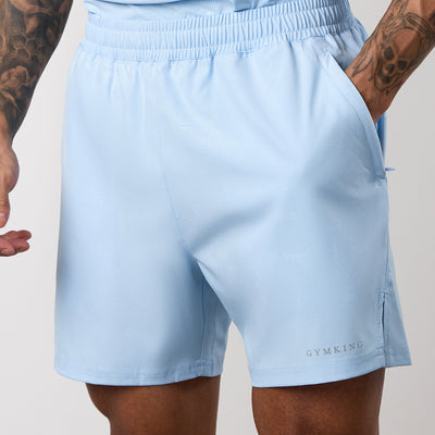 Gym King Debossed Camo Short - Blue Haze