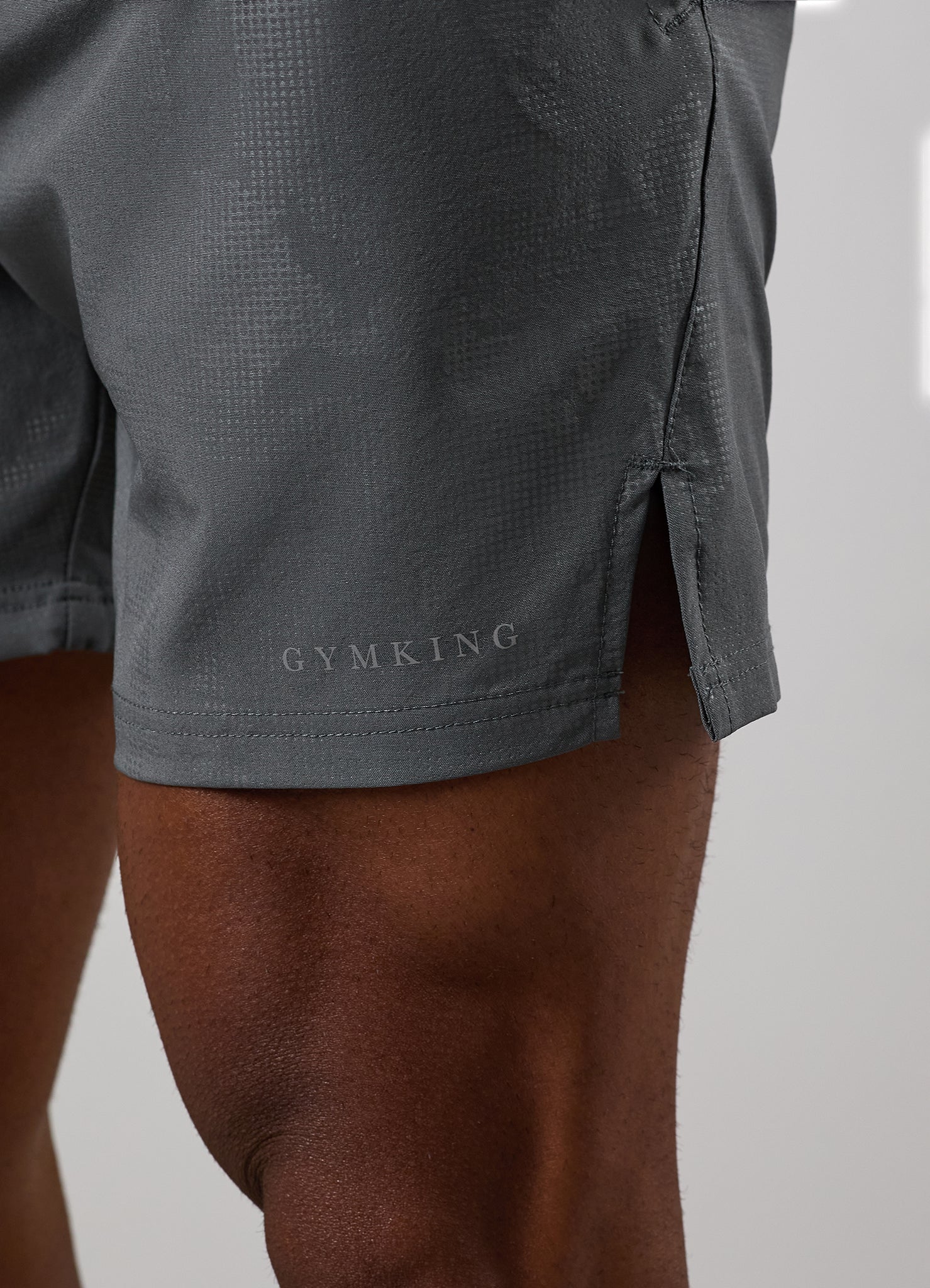 Gym King Debossed Camo Short - Gunmetal Grey