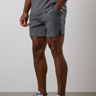Gym King Debossed Camo Short - Gunmetal Grey