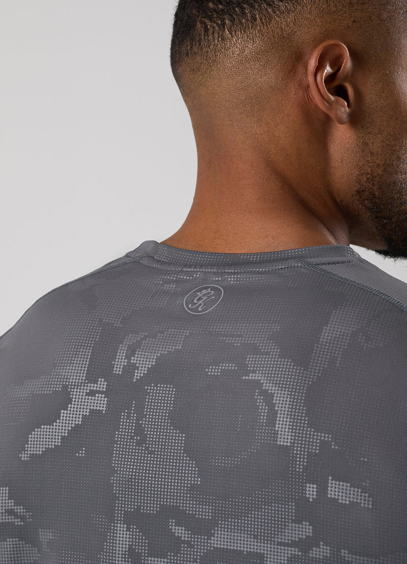 Gym King Debossed Camo Tee - Gunmetal Grey