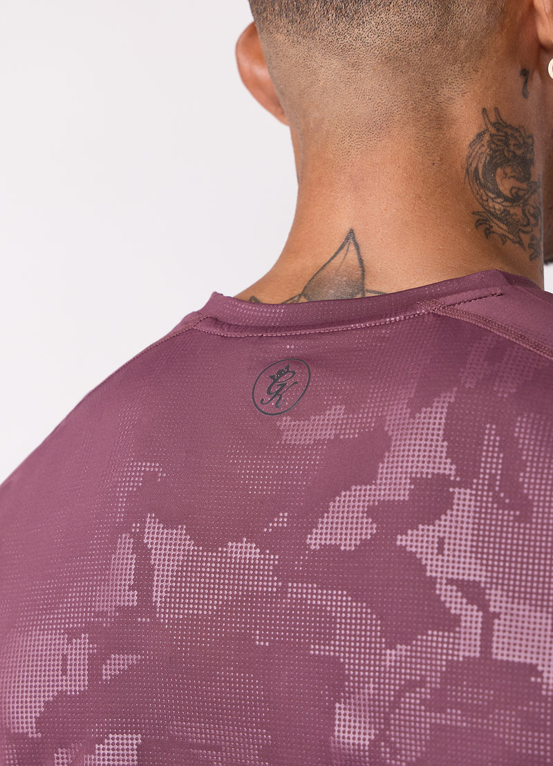 Gym King Debossed Camo Tee - Mulberry
