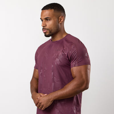 Gym King Debossed Camo Tee - Mulberry