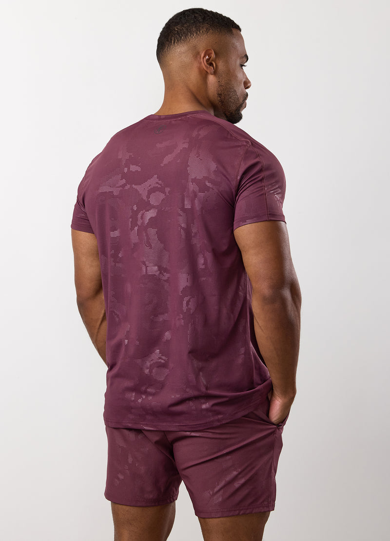 Gym King Debossed Camo Tee - Mulberry