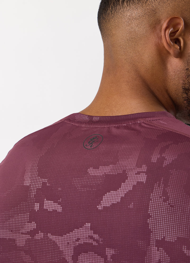 Gym King Debossed Camo Tee - Mulberry