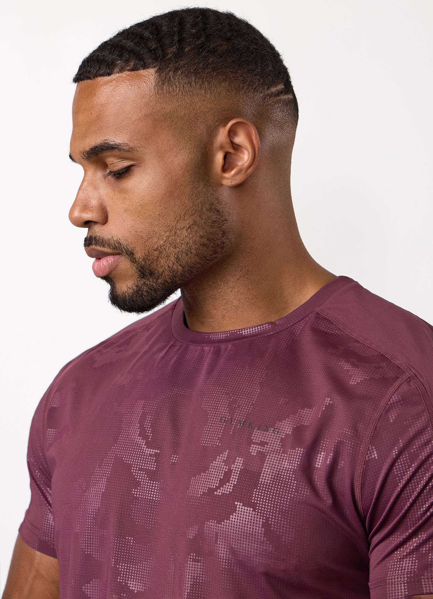 Gym King Debossed Camo Tee - Mulberry