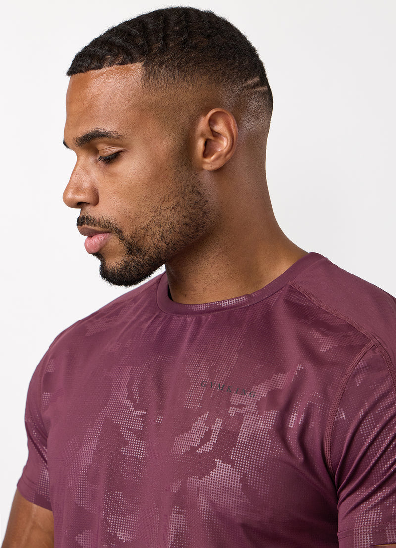 Gym King Debossed Camo Tee - Mulberry