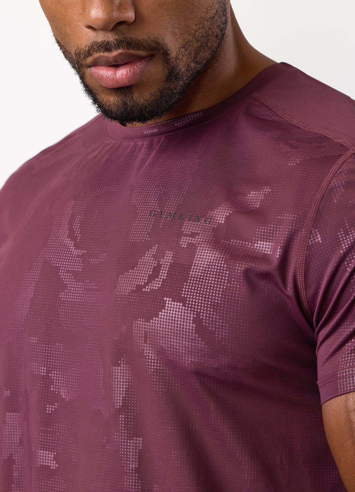 Gym King Debossed Camo Tee - Mulberry
