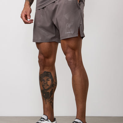 Gym King Debossed Camo Short - Rustic Taupe