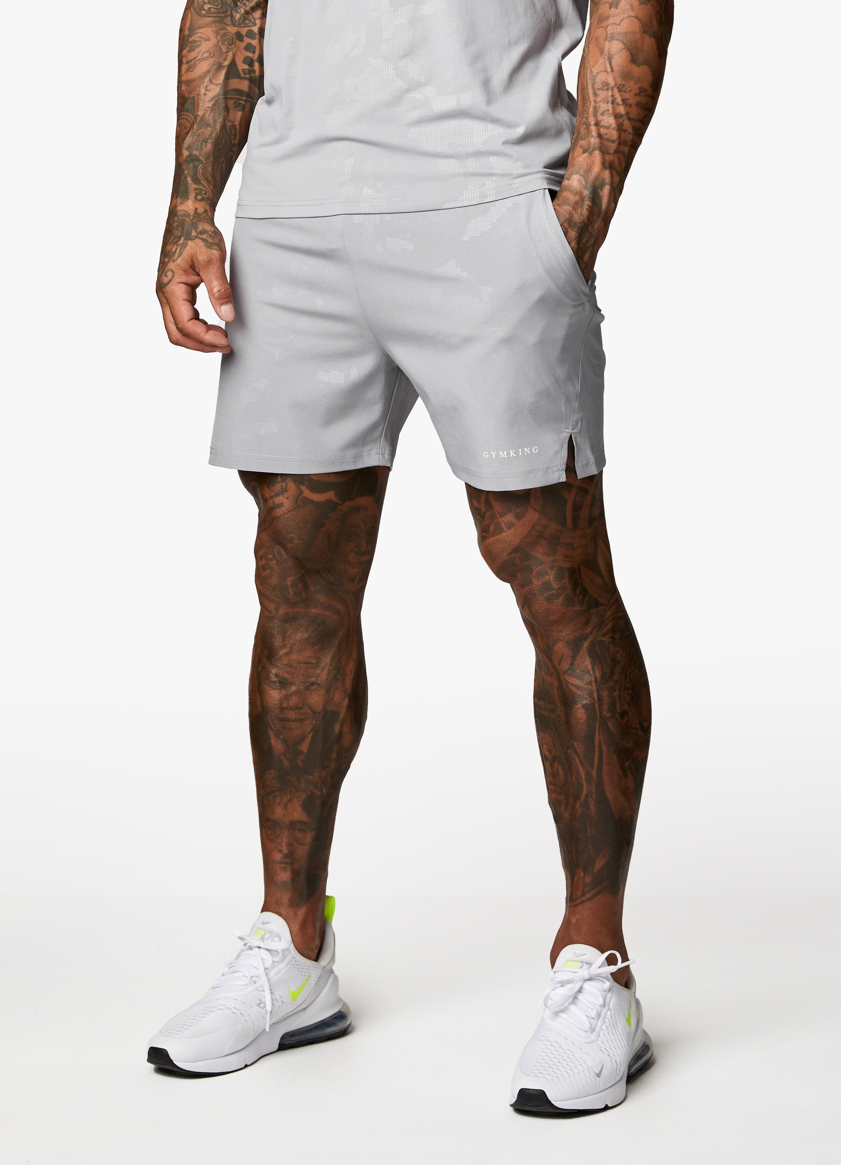 Gym King Debossed Camo Short 5 Cloudy Grey GYM KING