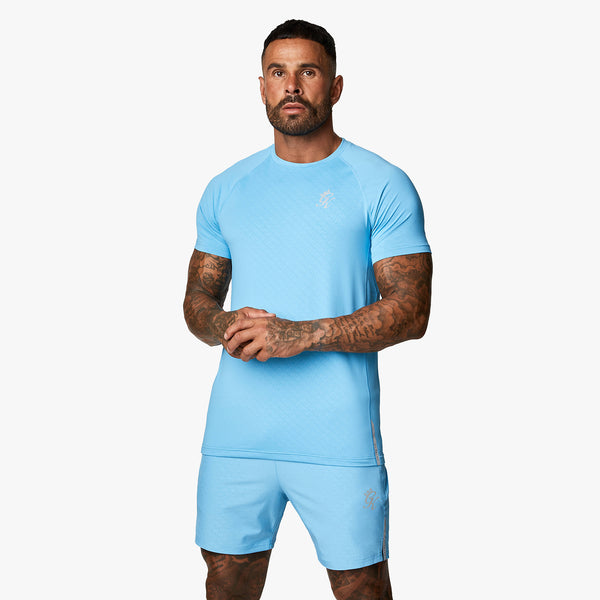 Gym King Debossed Energy Tee - Blue Reef