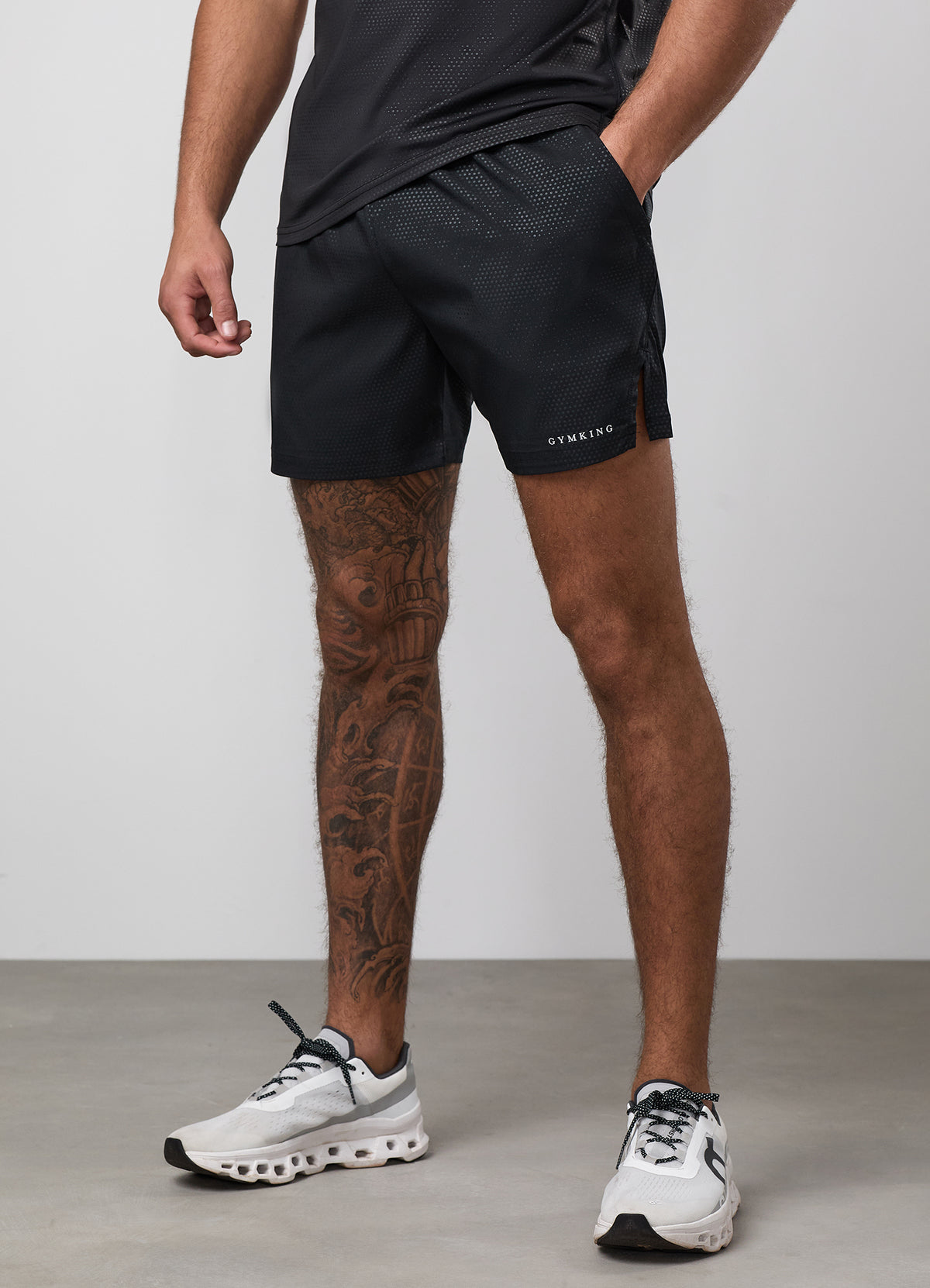 Gym King Pixel 5" Short met reliëf - Zwart