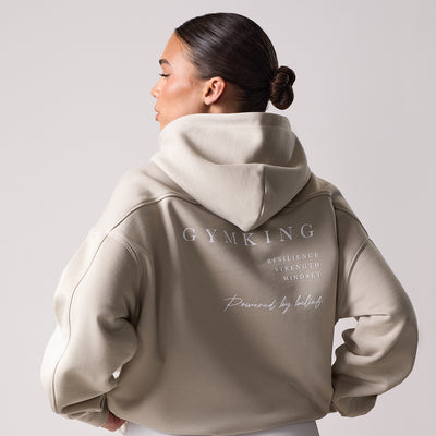 Gym King Define Oversized Hood - Vanilla Brown