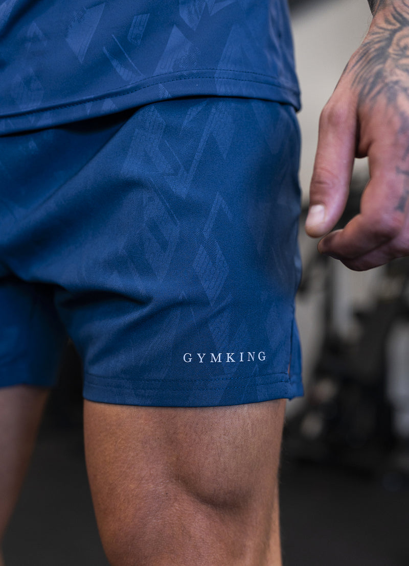 Gym King Debossed Peak Short - Deep Cobalt