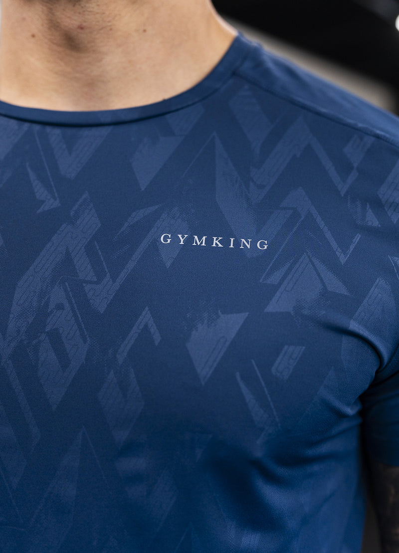 Gym King Debossed Peak Tee - Deep Cobalt