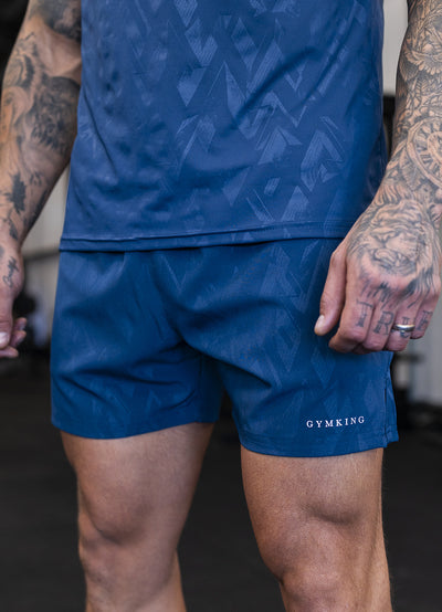 Gym King Debossed Peak Short - Deep Cobalt