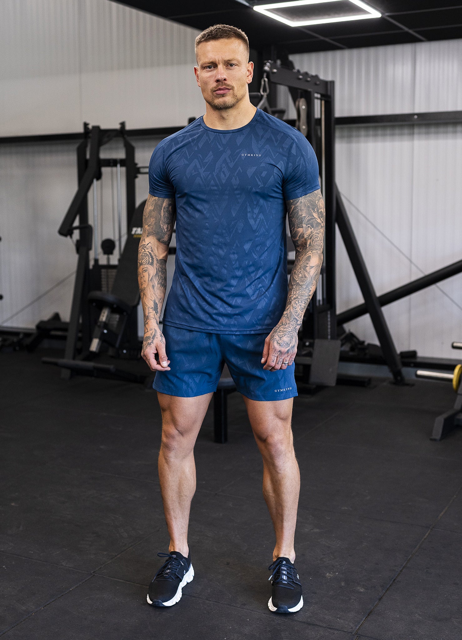 Gym King Debossed Peak Short - Deep Cobalt