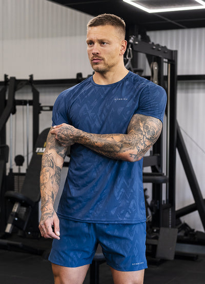 Gym King Debossed Peak Tee - Deep Cobalt